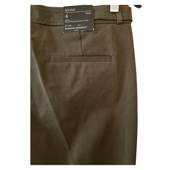 Banana Republic Petite Stretch Women's Green Pants Size 30 Inseam 26 in NWT - Picture 9 of 9